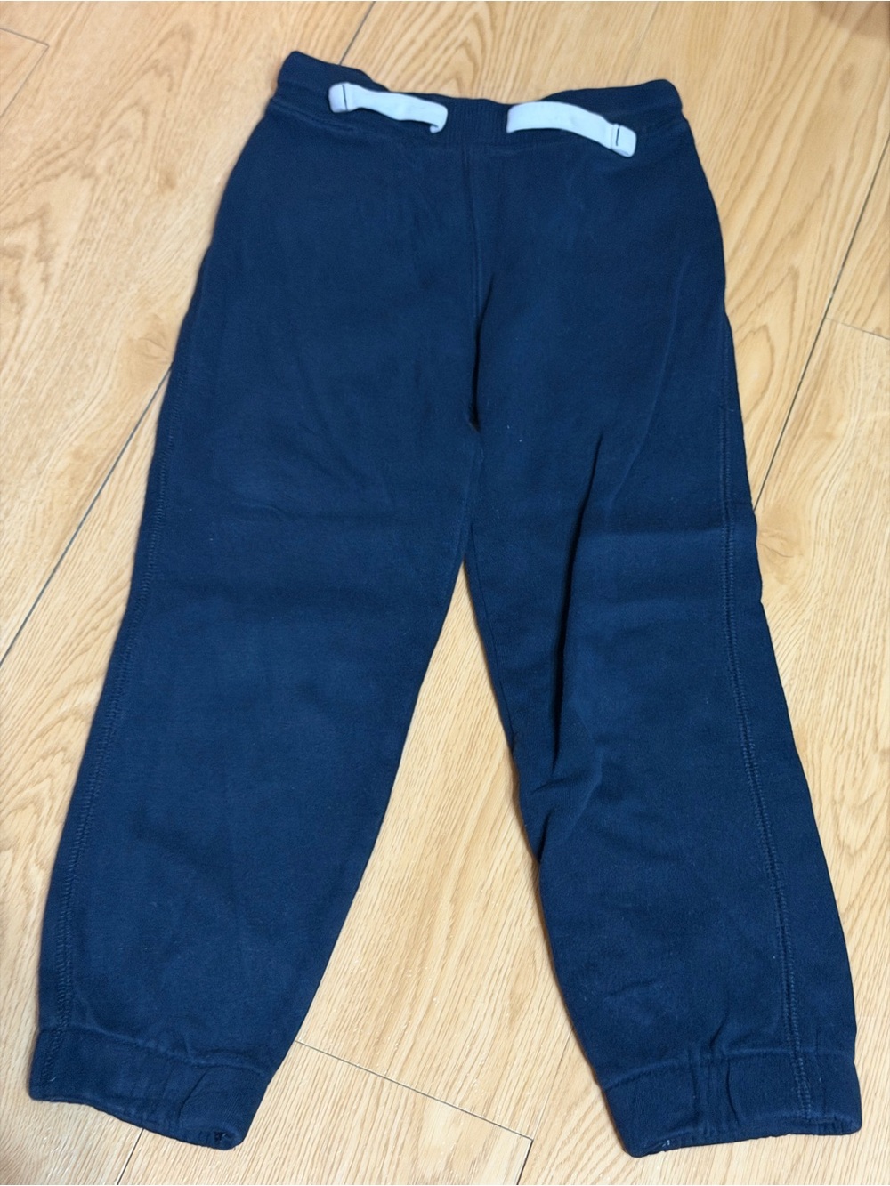 Kids Navy Blue Fleece Jogger Pants - Cozy Everyday Bottoms size 4 cotton blend